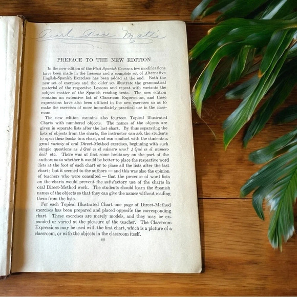 ANTIQUE 1925 “First Spanish Course” by Hills & Ford - Hardcover - Picture 10 of 15